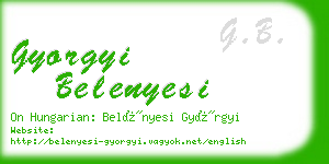 gyorgyi belenyesi business card